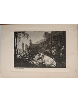 "Сельская местность" фотогравюра Aelbert Jacobsz Cuyp 1890-е годы