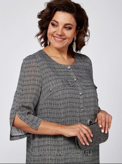 Шифоновое платье серого цвета