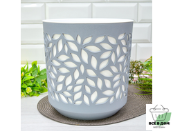 Кашпо Leaves 8л, серый/белый