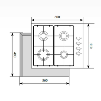 Варочная поверхность газовая LEX GVS 644-1 IX