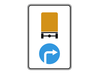 Знак дорожный 4.8.2 Направление движения транспортных средств с опасными грузами