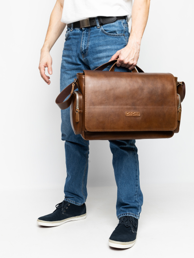 Кожаная мужская сумка Toara Premium brown (арт. 5058-63)