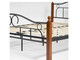 Кровать AT-808 Wood slat base, 180*200 см (дерево гевея/металл, красный дуб/чёрный)
