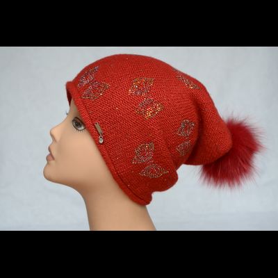 Красная шапка с помпоном Vizio Италия 5931 фото