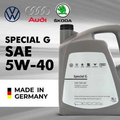 Масло моторное синтетическое VAG &quot;Special G&quot; 5W-40&quot;, 5л    GR52502M4/GS55502M4EUR