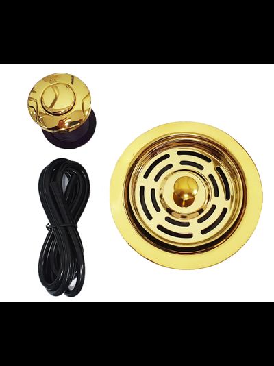 Фланец + стоппер + кнопка BoneCrusher, в цвете &quot;яркое золото&quot; для BC910/ 910 Slim/ BC810/ ВС610