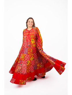 Лоскутное платье в русском стиле "Вечерний Звон"