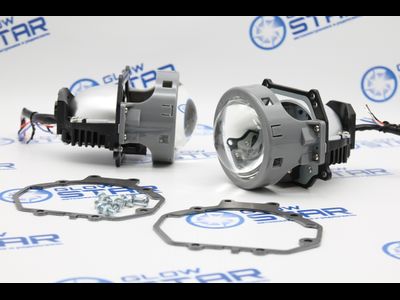 Набор Bi-Led линз Kia Magentis 2 MG (2005 - 2010) Aozoom A3+ MAX 2020 Intelligent New с переходными рамками (ремкомплект)