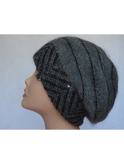 Серый берет для женщин Vizio Италия 5854 вязаный фото