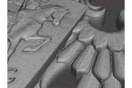 Герб Российской Федерации. 3D модель. Фрагмент сетки