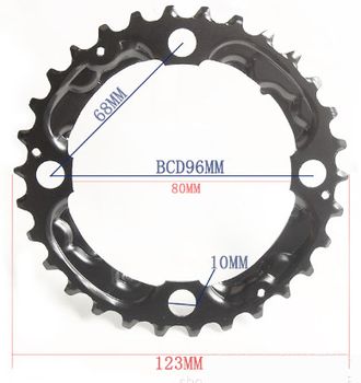 Звезда передняя Prowheel SM-PR01, 30T, BCD 96мм, черная