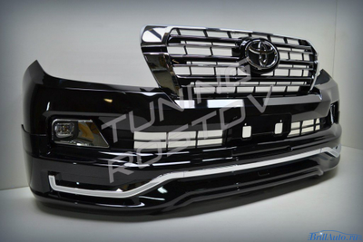 Бампер + губа MODELLISTA LED Toyota Land Cruiser 200 2007-2015 в стиле 2016+ с подсветкой