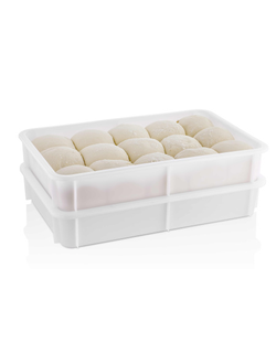 Контейнер для теста 600*400*100 мм. прямой, сплошной, мороз-кий, белый полиэт.(крышка 76803)