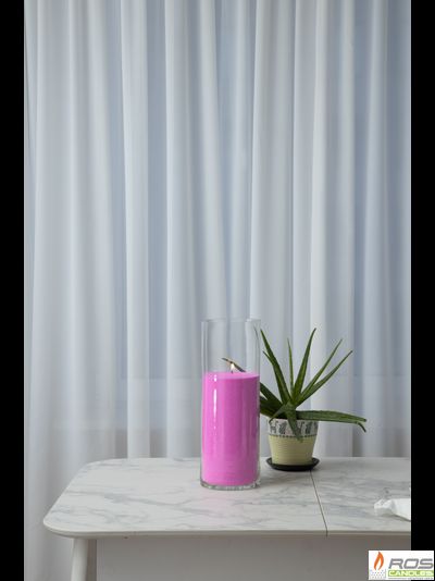 Насыпная свеча "Цилиндр 40 см", розовая "Розовый", с отдушкой "Ванильная карамель"