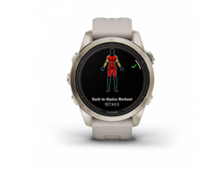 Умные часы Garmin Fenix 7S PRO Sapphire Solar золотистый корпус со светло-песочным ремешком