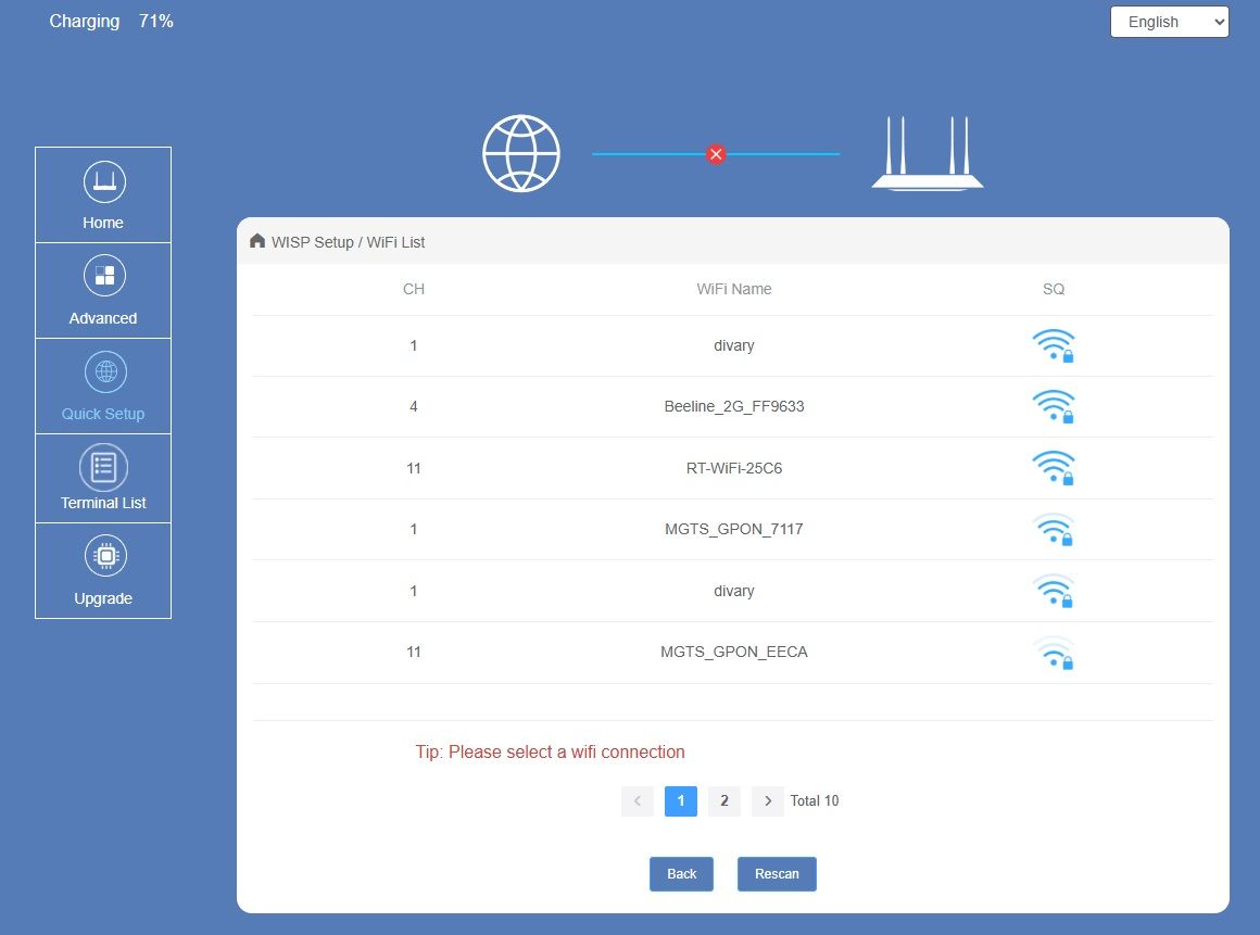 DE/R7 Расширитель/повторитель Wi-Fi 2.4-2.4835GHz с автономным питанием, уличное исполнение, до 7 дн