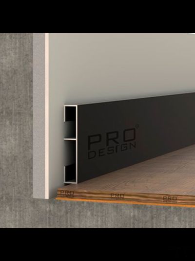 Алюминиевая вставка 1965 для плинтуса Pro Design 2,7 м.п. (12х70 мм) Черный муар
