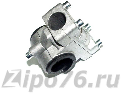 Кронштейн крепления ручки газа бензокосы под штангу 26 мм с резиновой втулкой