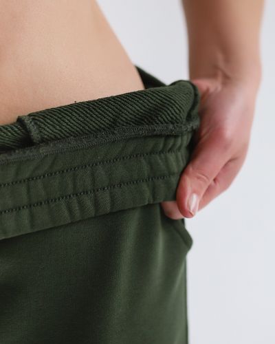 Брюки с манжетами футер (оливковые)