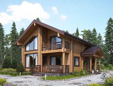 "Дрезден": Просторный Двухэтажный Дом из Клееного Бруса для всей семьи 146,5 м²