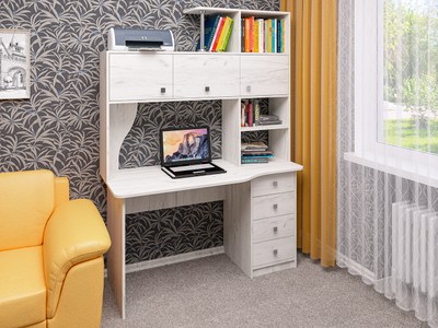 СК-16 рабочий стол с надстройкой Крафт светлый