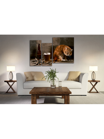 Модульная картина &quot;Вобла и кот&quot;