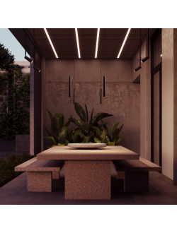 Уличный трековый подвесной светильник Focus Led Elasity IP 3000К 8Вт 38° черный, O-TR01-1-P-8WB3K, Maytoni