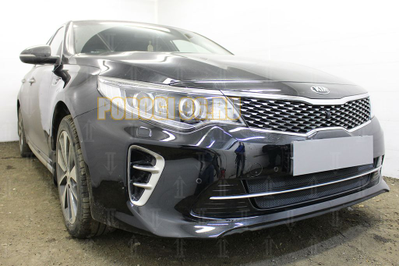 Защита радиатора KIA Optima 2015-2018 (GT / GT-Line) black низ