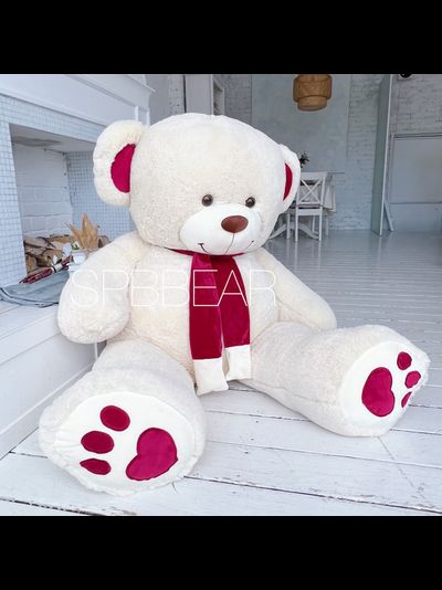 Гигантский плюшевый медведь 190 см бежевый Кевин