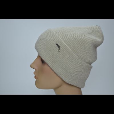 Шапка Vizio Италия 1425 бежевая с отворотом