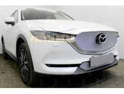 Защита радиатора Mazda CX-5 2017- 3D chrome верх PREMIUM