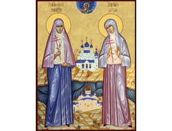 Елисавета (Елизавета) и Варвара Алапаевский, Святые преподобномученицы. Рукописная икона.