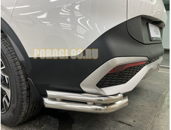 Защита заднего бампера угловая двойная d60/42 для Kia Sportage 5 2022- комплектация GT-Line (кроме комплектации Style и X-Line)