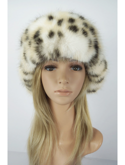 Ушанка "НОН-СТОП" пудра + рысь (со всех сторон)