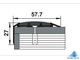 Профиль угол-порог с резиновой вставкой, 57,7 мм /27 мм