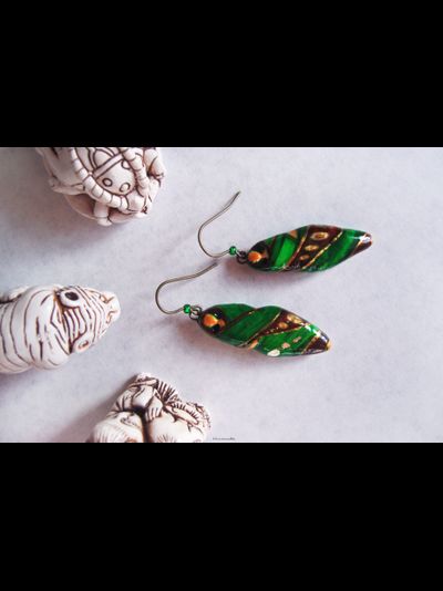 "Шивали, весенняя принцесса", серьги-капли из фарфора