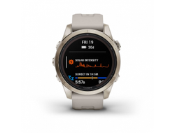 Умные часы Garmin Fenix 7S PRO Sapphire Solar золотистый корпус со светло-песочным ремешком