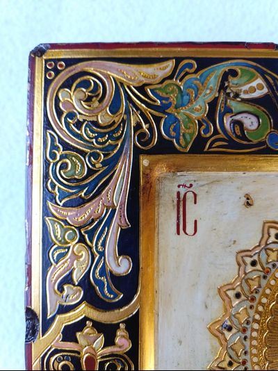 Венчальная пара. Образ Спасителя. Образ Пресвятой Божией Матери “Казанская”. Рукописные иконы 22х28см.