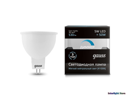 Gauss LED MR16 5w 840 Dim GU5.3