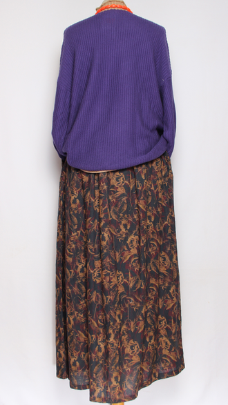 ЮБКА "ХЛОПОК НА ПОДКЛАДЕ" синяя, терракотовая до р.48