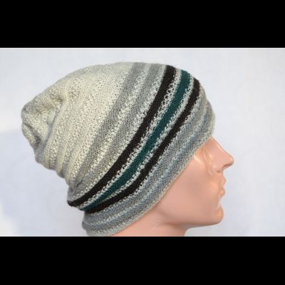 Вязаная мужская итальянская шапка Vizio 6550 светло - серая