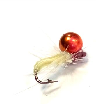 Мухо мормышка с мушкой  Дробинка  №6 бел.вес.0.45gr.13mm. d-3.5mm.