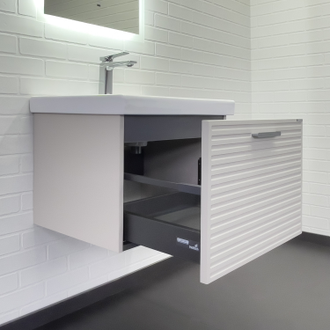 Тумба-умывальник "Касабланка-60" серый шёлк с раковиной Moduo 60