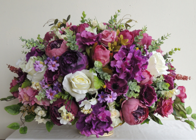 Интерьерная Весенняя Композиция из сиреневых искусственных цветов в вазе № УНС017/Купить в подарок