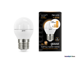 Gauss LED Globe 7w 830/840 Step Dimmable E27