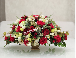 Композиция из искусственных цветов Красная Весна № МС031/Купить на АОАБУКЕТ
