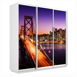 ЕН124 Шкаф-купе Трио-Фото (Ночной мост) 1800*450*2200