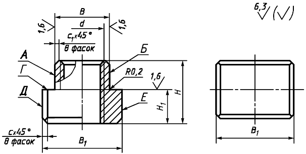 Фаска гайки на чертеже