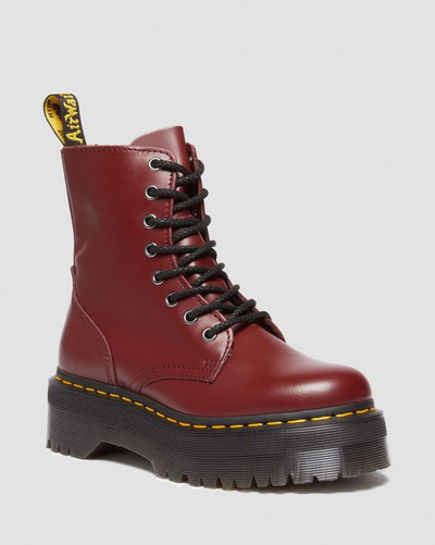 Ботинки Dr Martens Jadon Boot Smooth Red на платформе