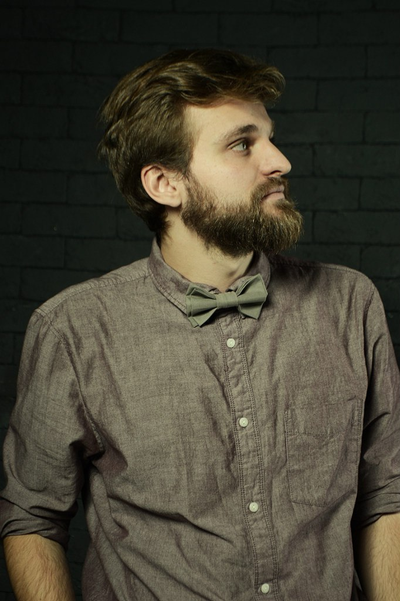 Серая классическая галстук бабочка